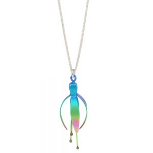 fuchsia flower rainbow pendant