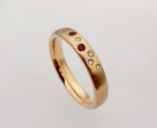 Yellow Gold Ruby and Diamond Scatter Ring