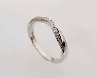 White Gold Diamond Wave Ring
