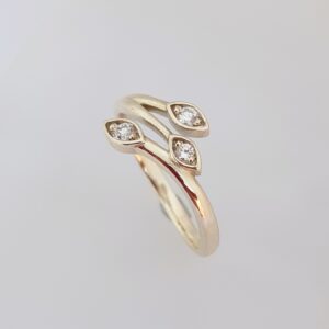 Diamond Three Leaf Ring