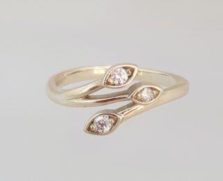 Diamond Three Leaf Ring