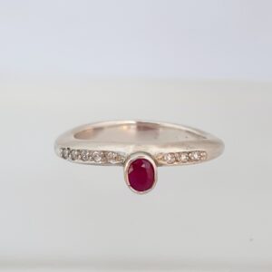 Asymmetric Ruby and Diamond Ring