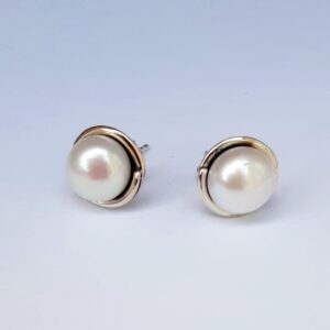 White Pearl Stud Earrings