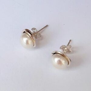 White Pearl Stud Earrings
