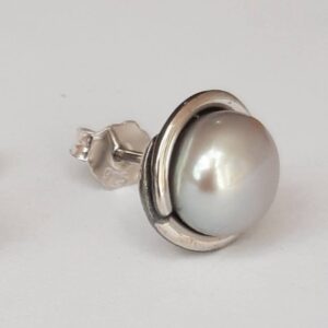 Grey Pearl Stud Earrings