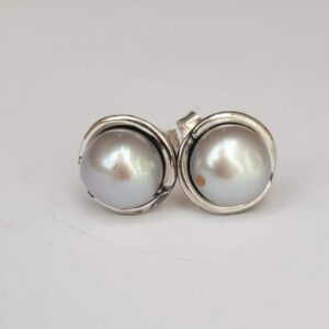 Grey Pearl Stud Earrings