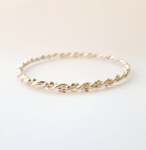 Silver Bobble Twist Bangle