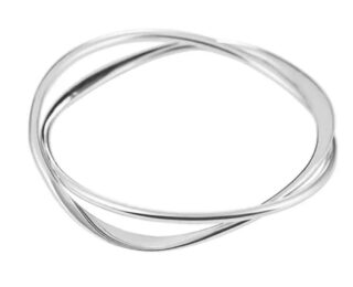 Silver Double Forged Bangle