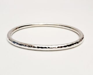 Planished silver bangle