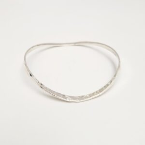 Forged and planished silver bangle